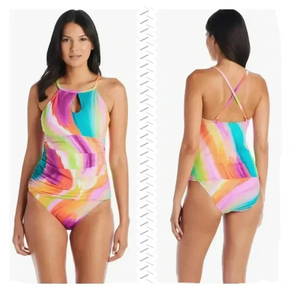 Bleu Rod Beattie Splash Out High Neck Tankini Top Size 4 - Picture 1 of 10